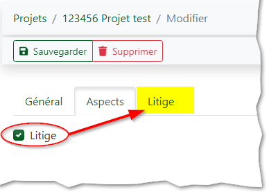 Nouvel onglet pour configurer l’aspect